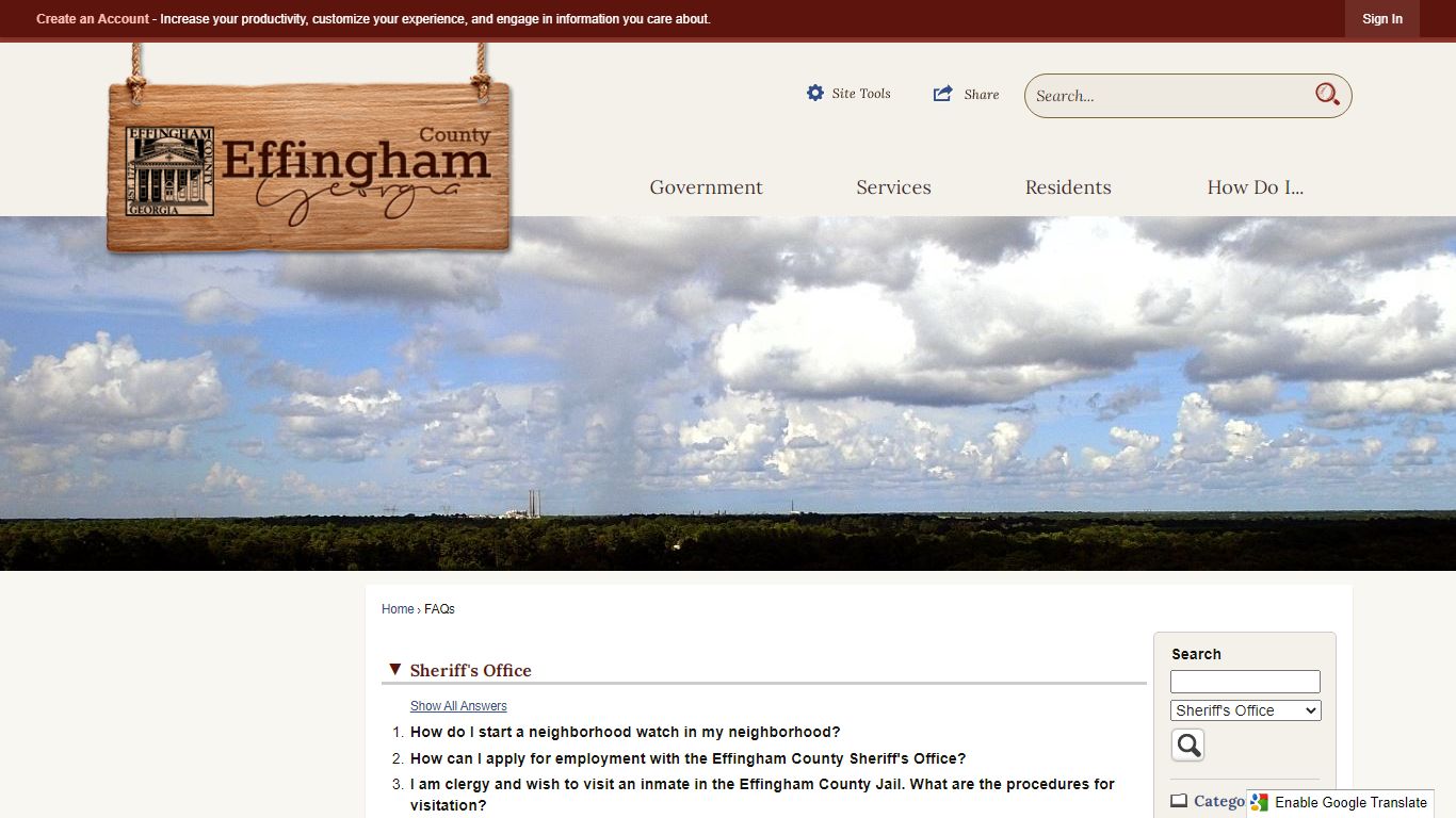 FAQs • Effingham County, GA • CivicEngage